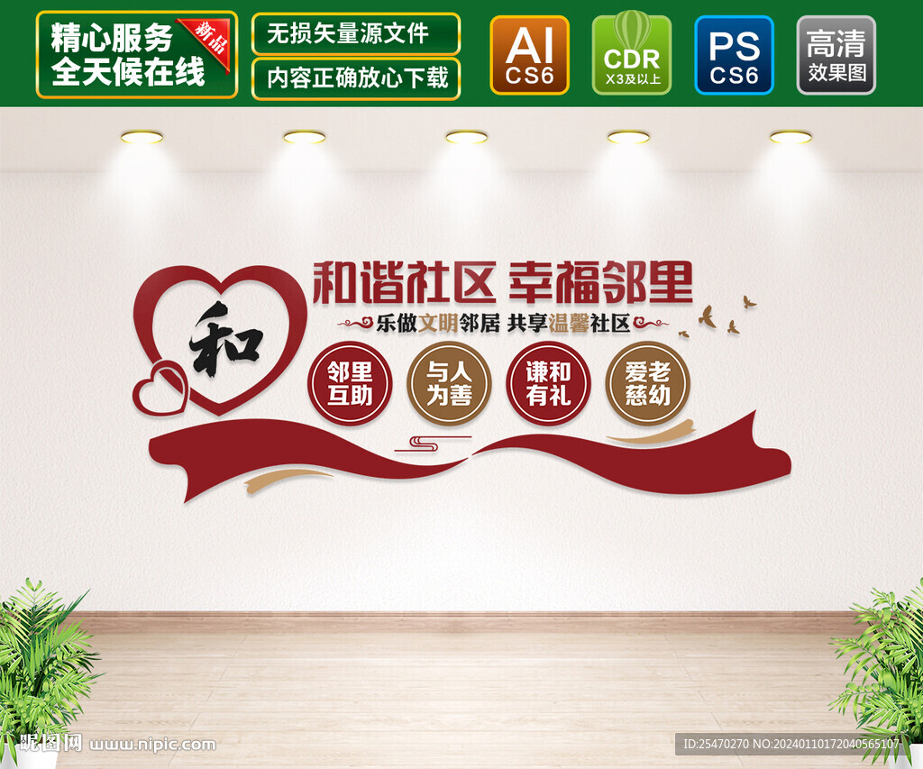 和谐社区文化墙