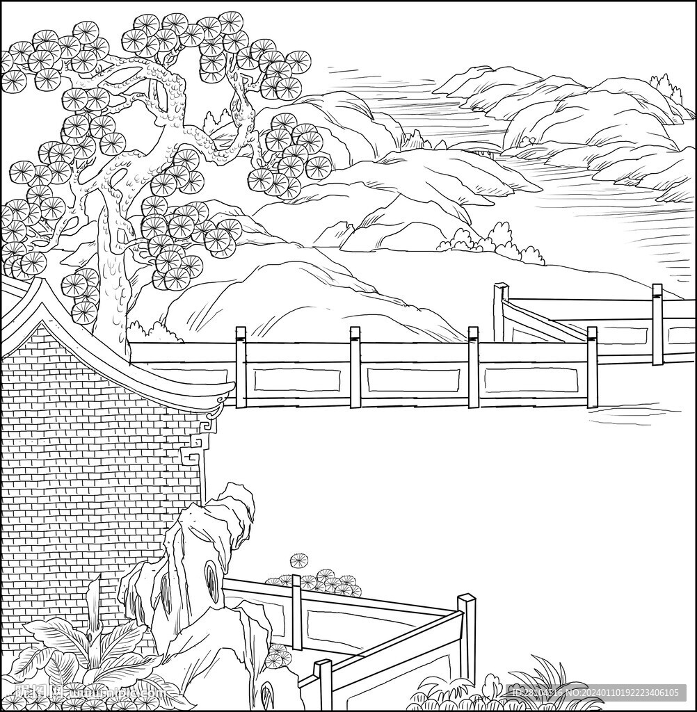 白描园林