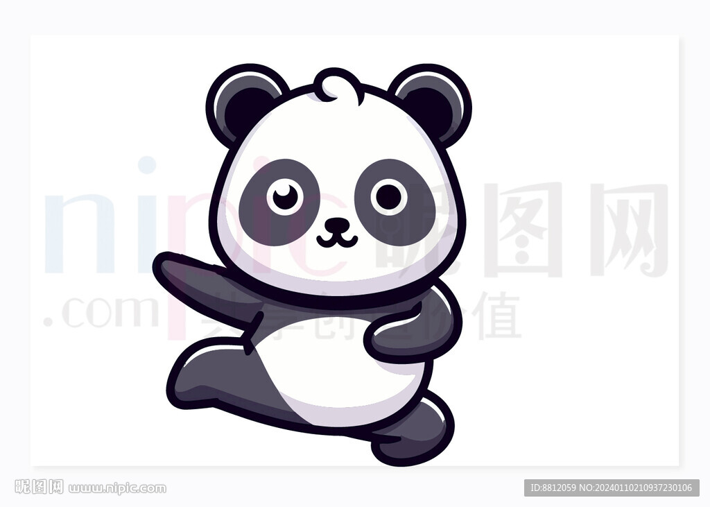 熊猫跳舞卡通设计