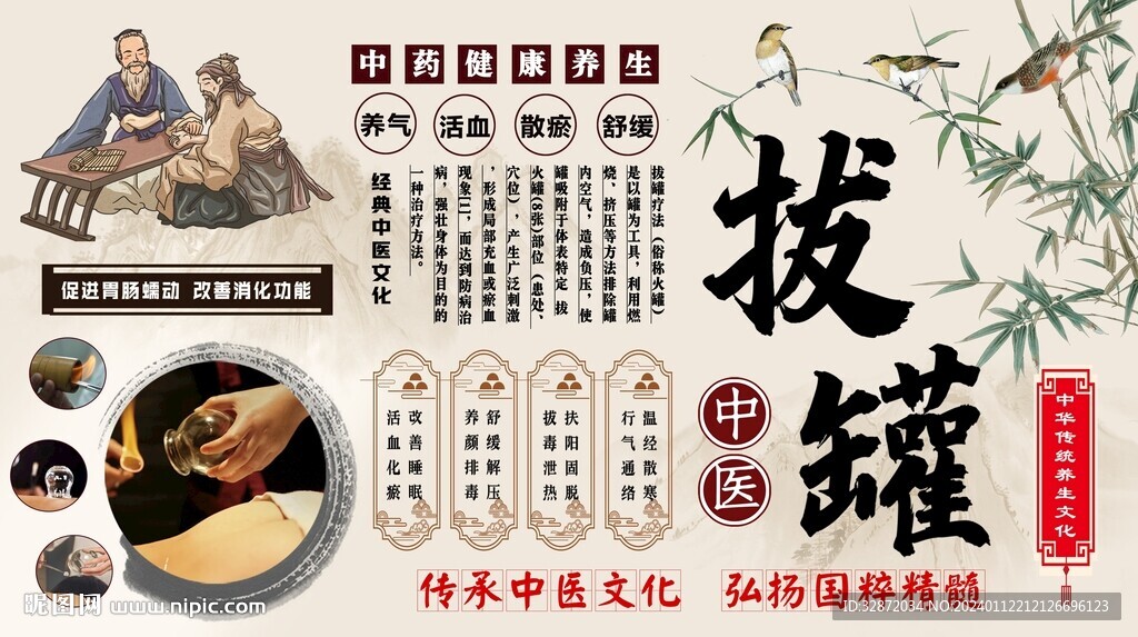 拔罐背景墙