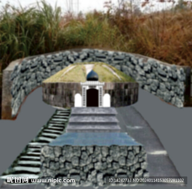 坟墓地鸟瞰图