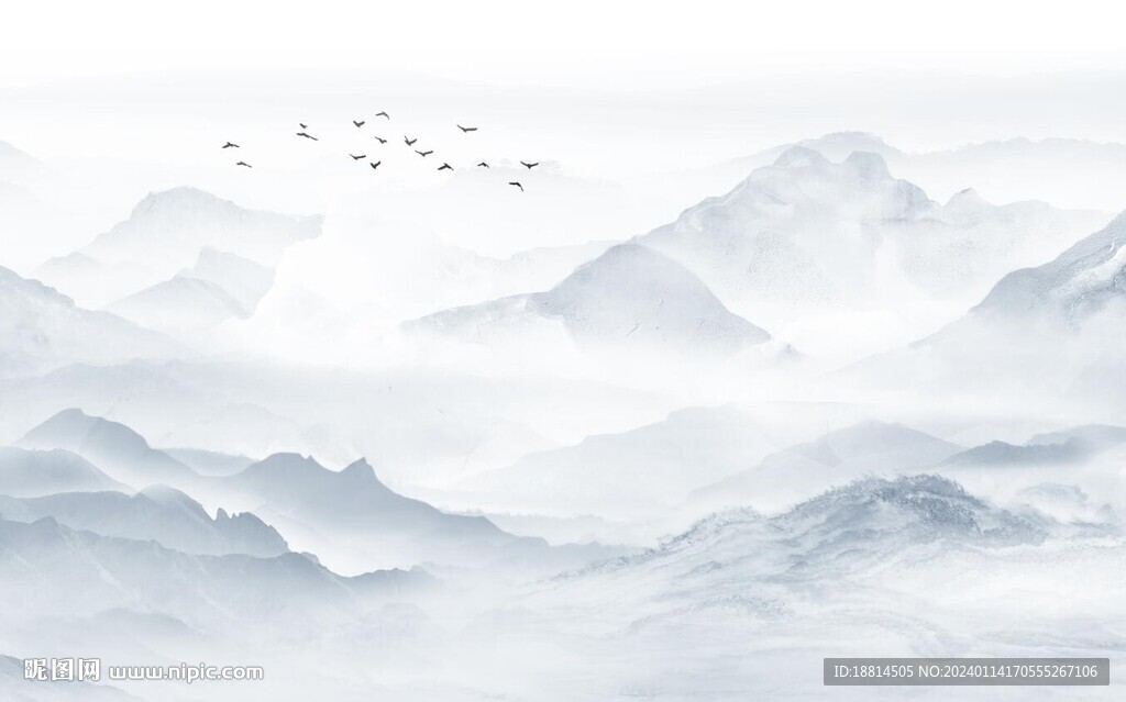 新中式山水背景墙