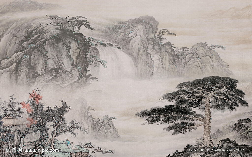 现代 最新轻奢山水 Tif分层