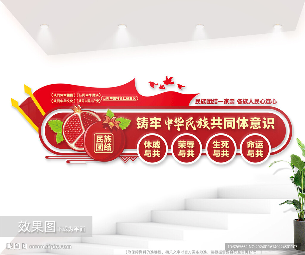 民族团结石榴籽精神户外文化墙图