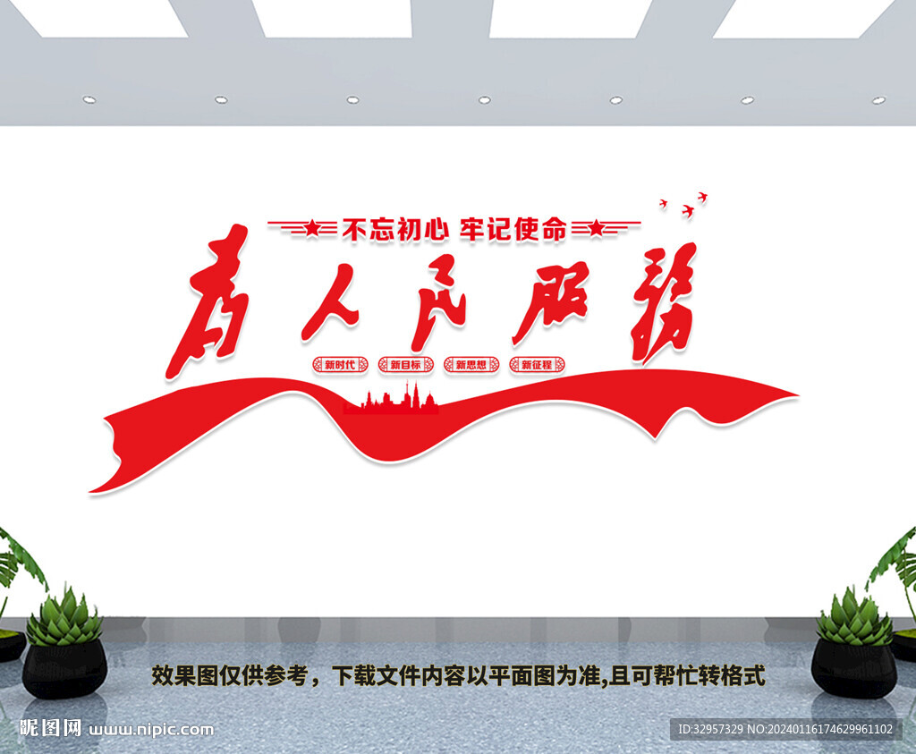 为人民服务文化墙