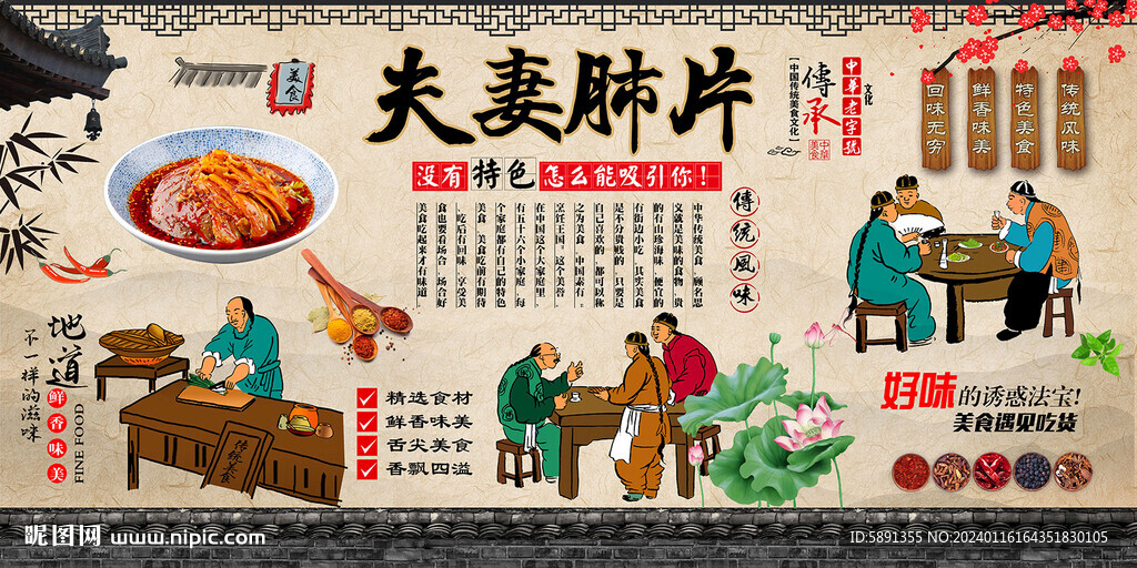 夫妻肺片背景墙
