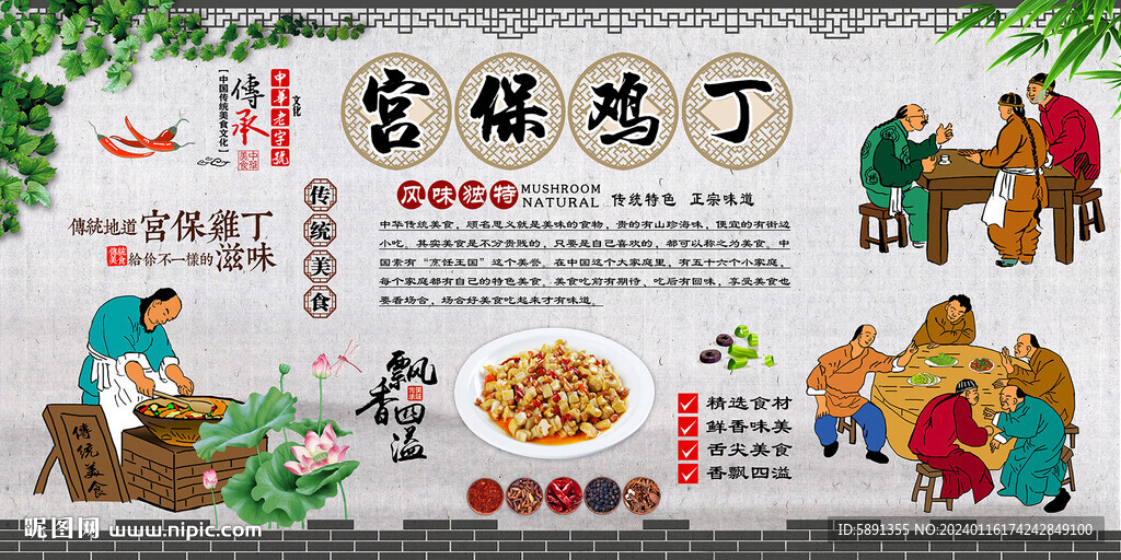 宫保鸡丁背景墙