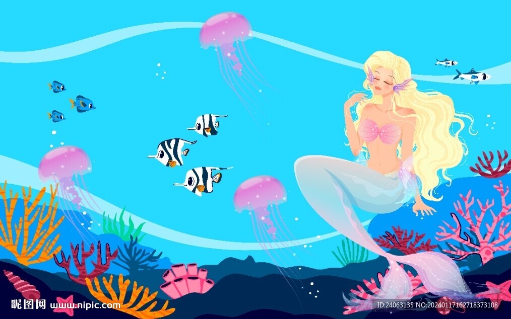 海洋美人鱼壁画