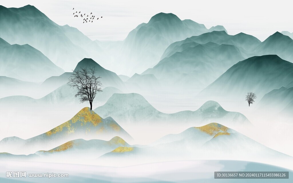 高档 最新中式山水 tiF分层