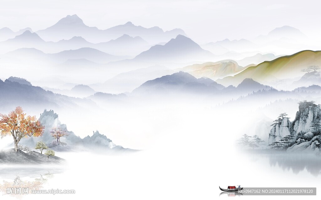 高清 新传中式山水 TIf分层