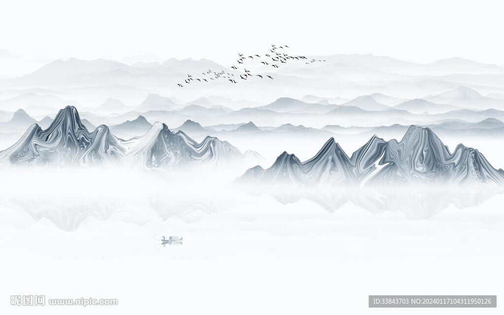 水墨画山水