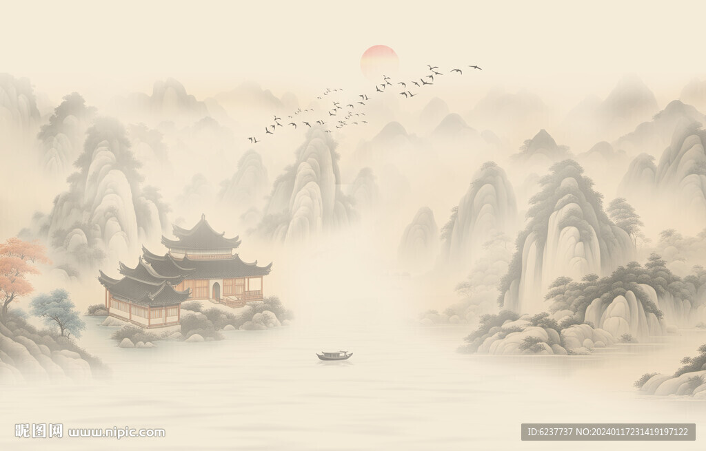 新中式意境山水画