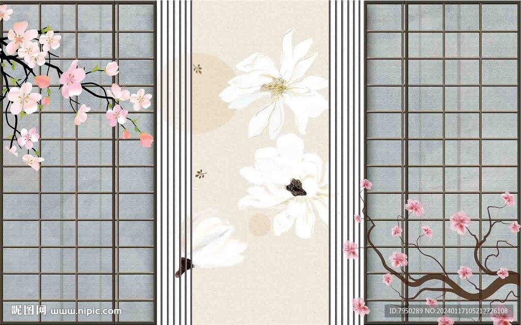 新中式背景墙 