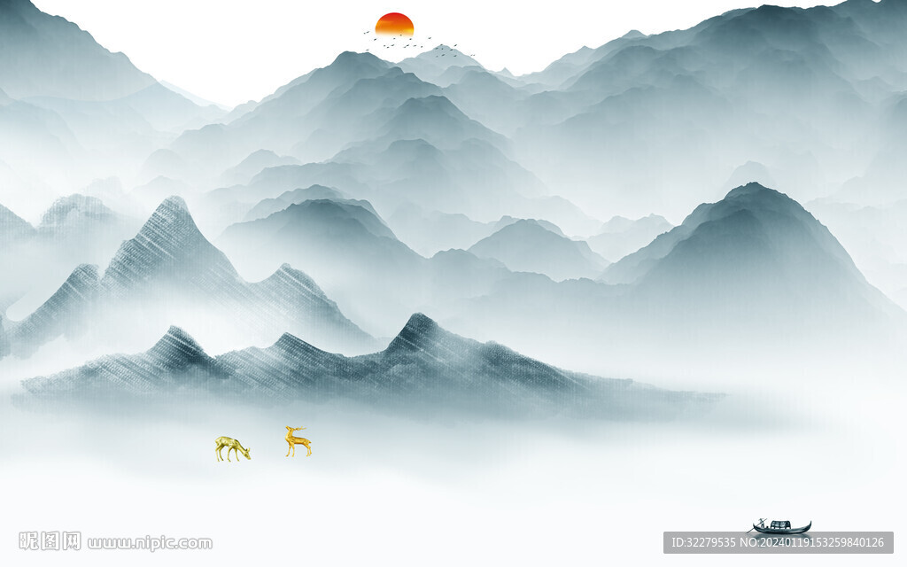 人气 高雅高端山水 Tif分层
