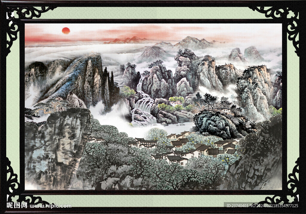 客厅山水画 