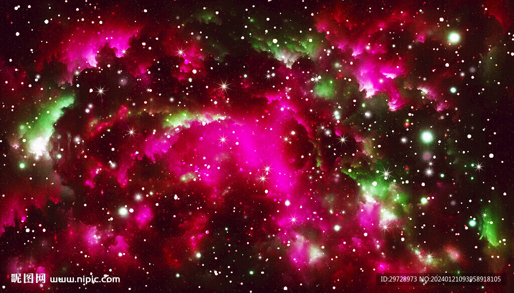 红色唯美星空