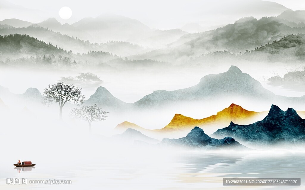 人气 清晰山水背景 TIf分层