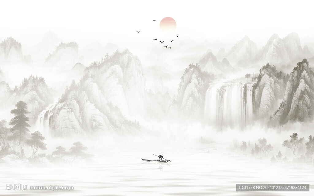 山水水墨画