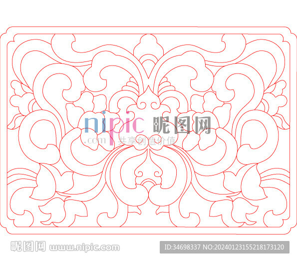 中式花纹线稿