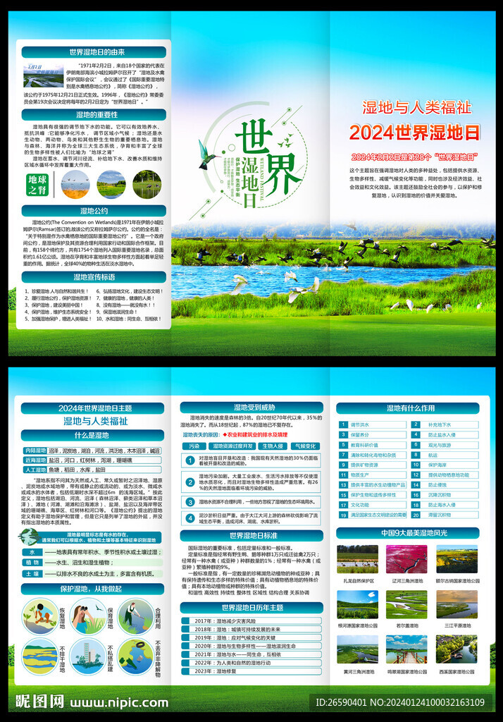 2024年世界湿地日三折页