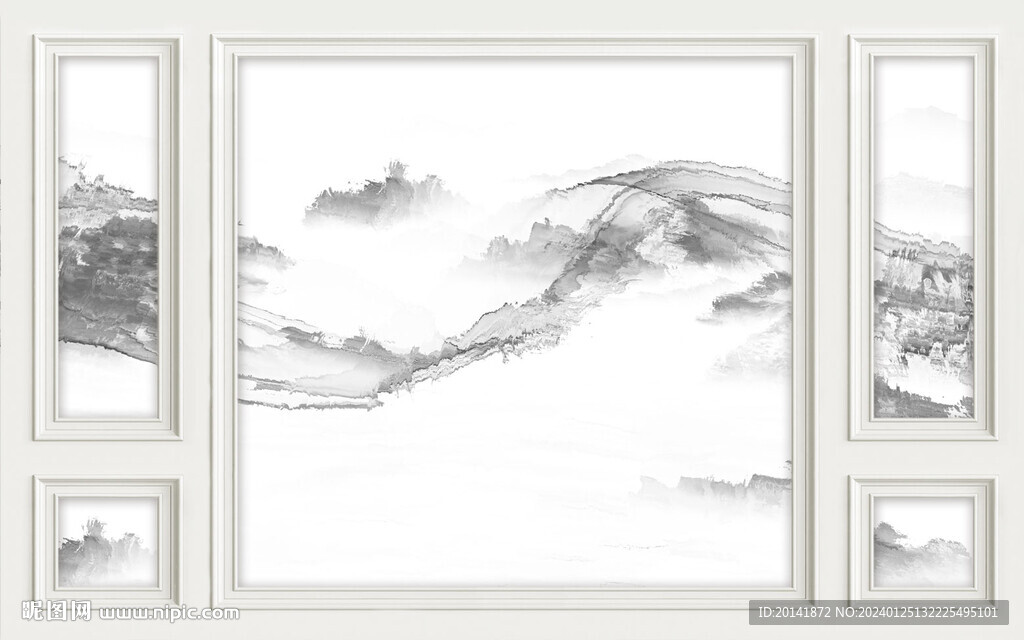 新中式烟雾线条背景