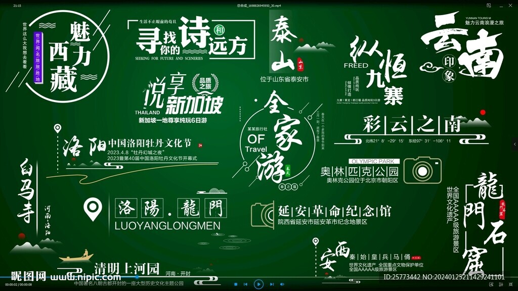旅游景区景点文字标注ae模板