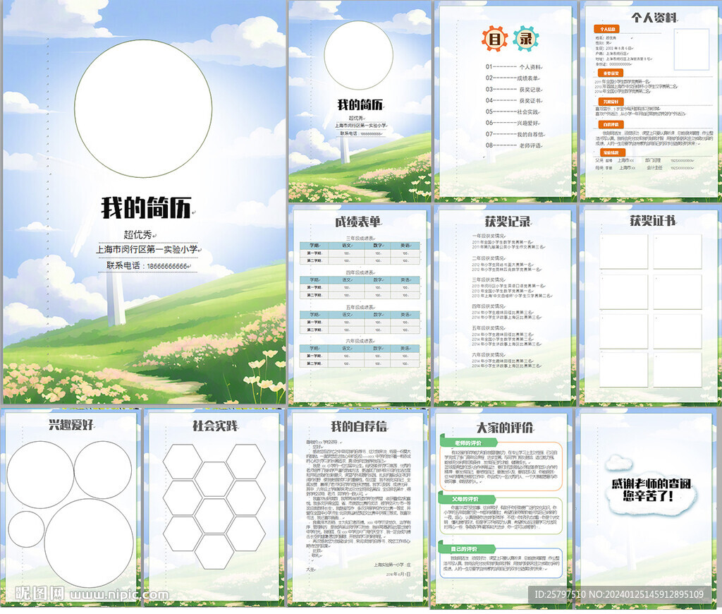 小升初简历WORD模板