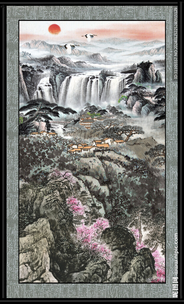 竖幅山水画