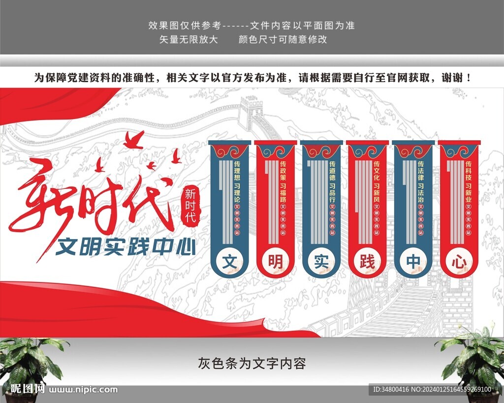 新时代文明实践站中心党建文化墙