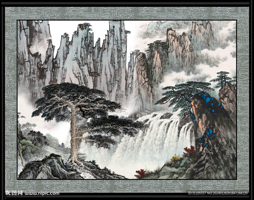 装饰山水画 