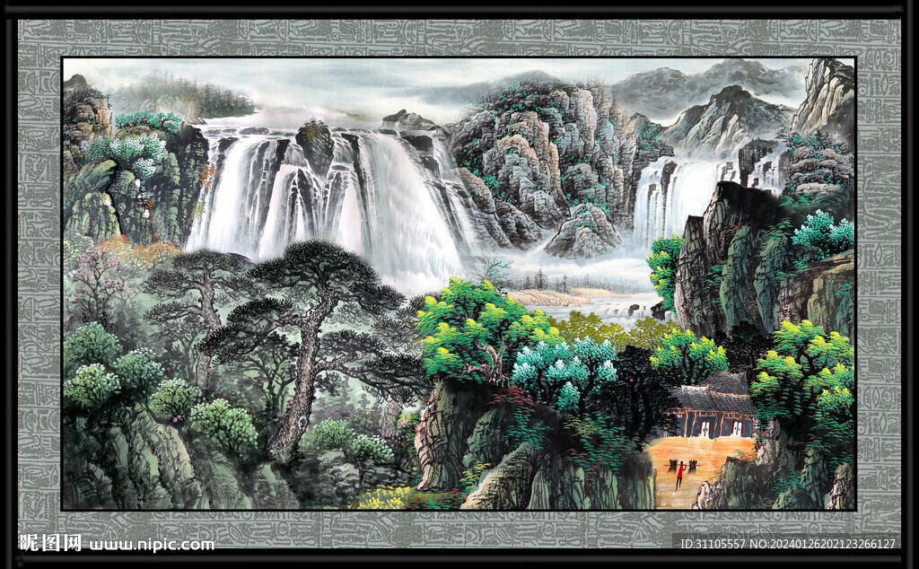 装饰山水画 
