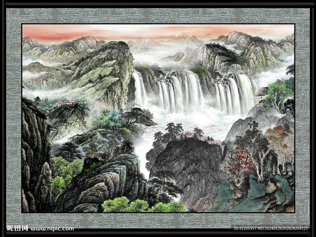 装饰山水画 