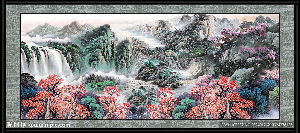 山水画风景 