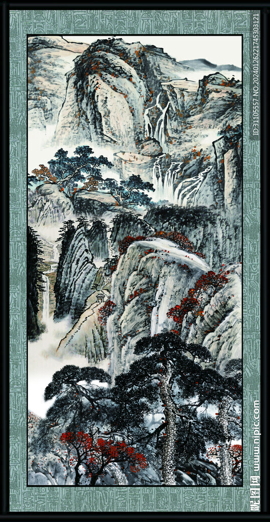竖幅山水画