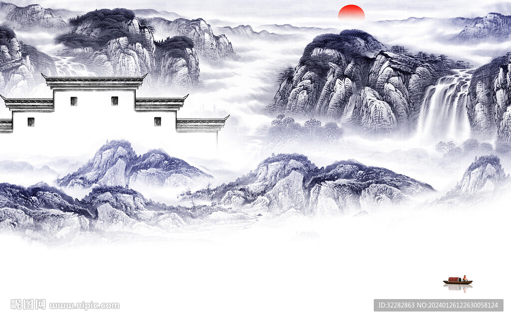 新款 意境新山水画 TiF分层