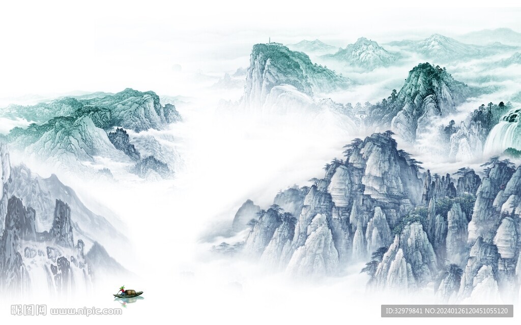 现代 爆款中式山水 TiF分层