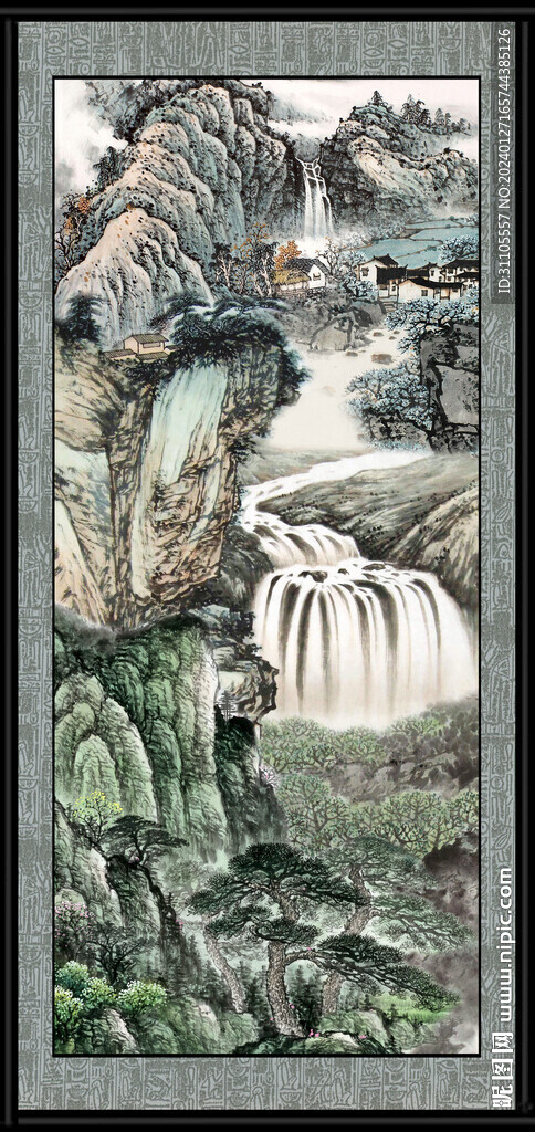 竖幅国画