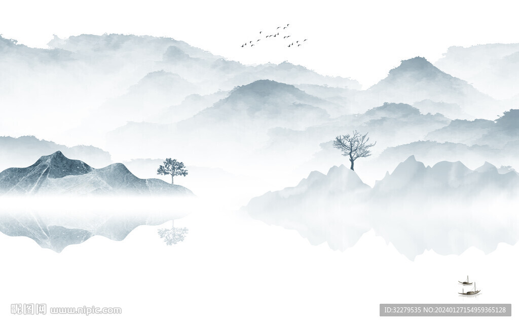 高端 意境高档山水 Tif分层