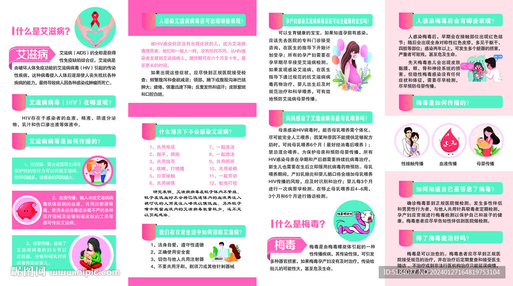 艾滋病梅毒乙肝母婴传播折页