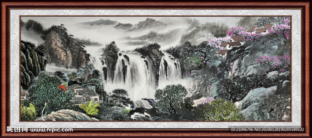 招财山水画 