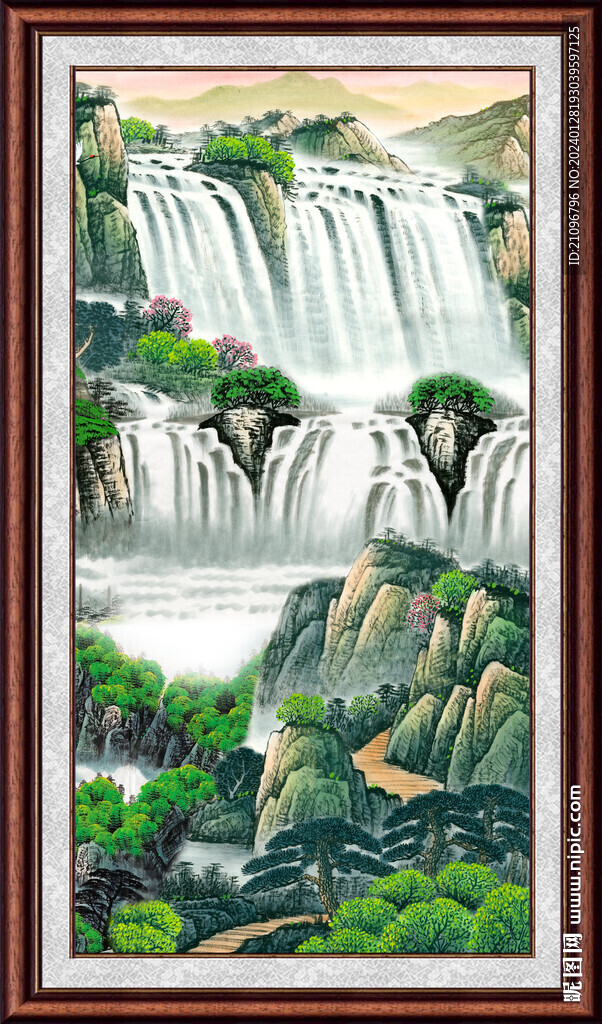 招财山水画