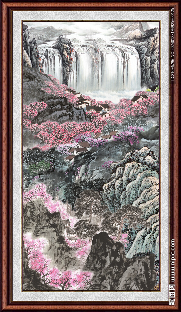 招财山水画 