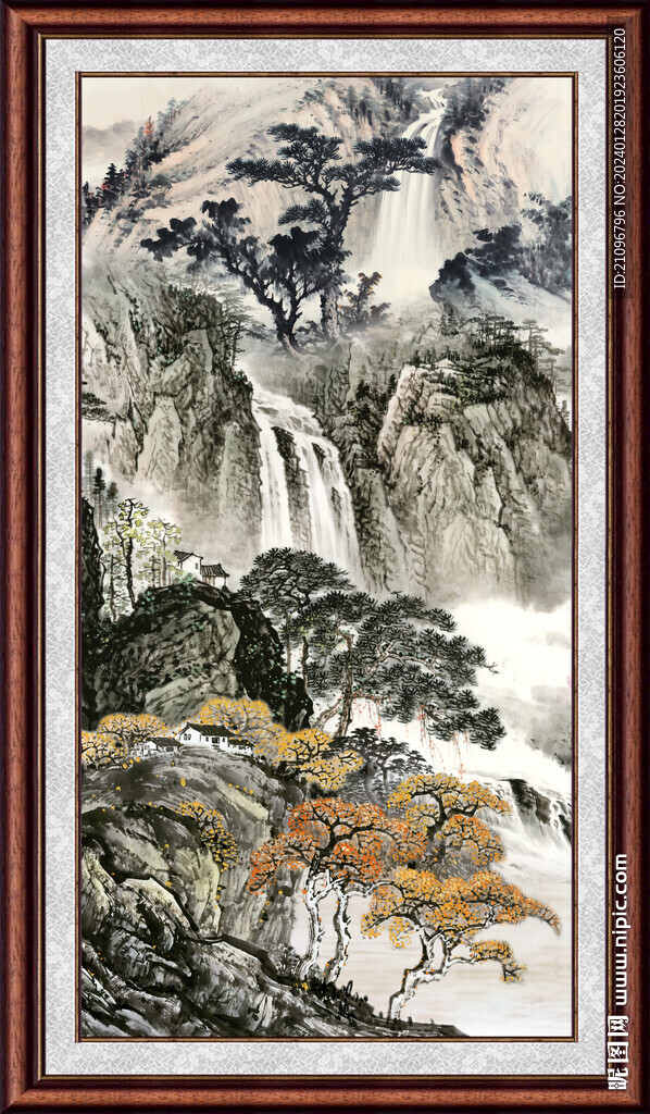 招财山水画 