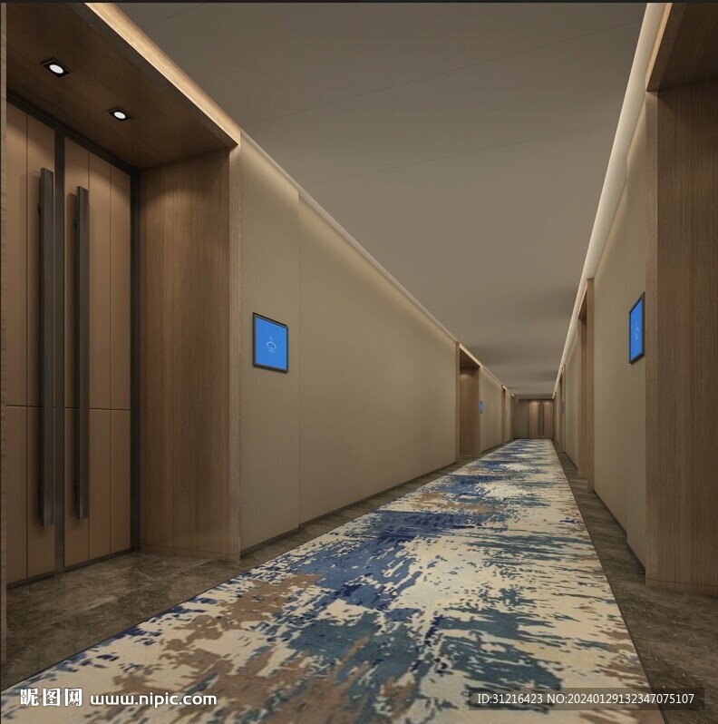 过道设计图__室内模型_3D设计_设计图库_昵图网
