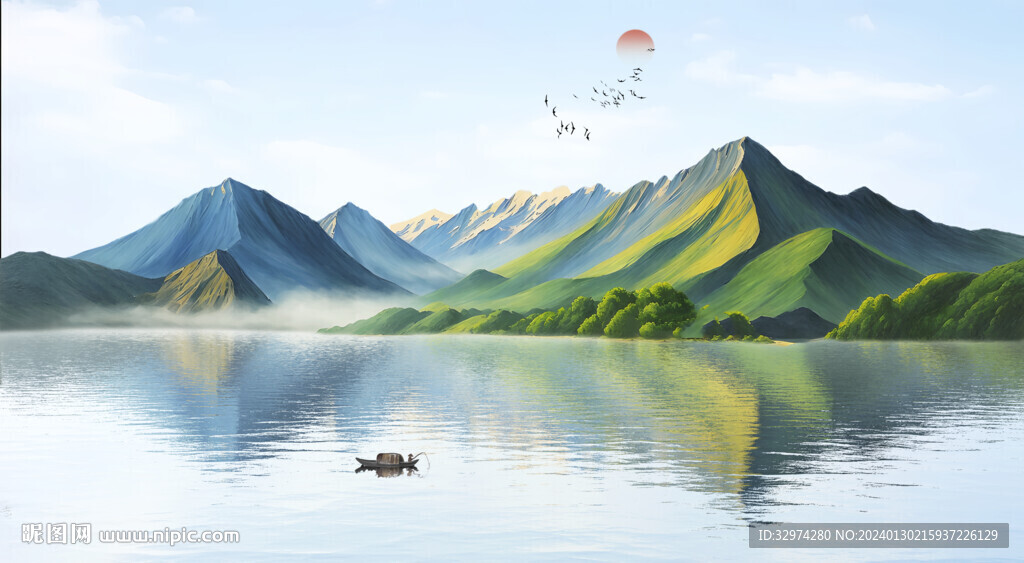 青绿山水画