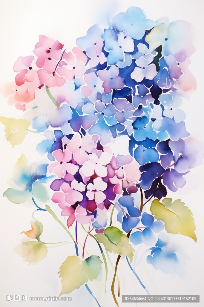 写意水彩花卉高清图片