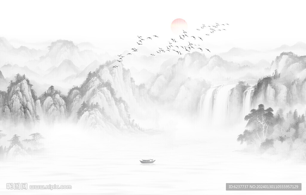 新中式意境水墨画