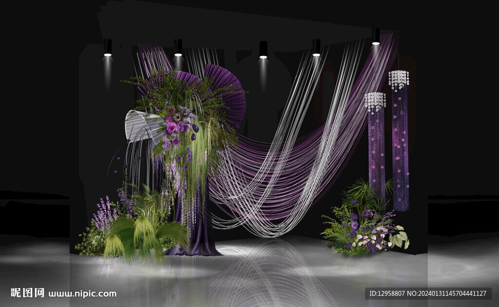 紫色线婚礼效果图
