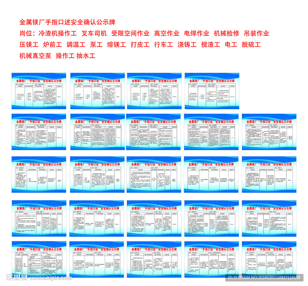 手指口述安全确认公示牌