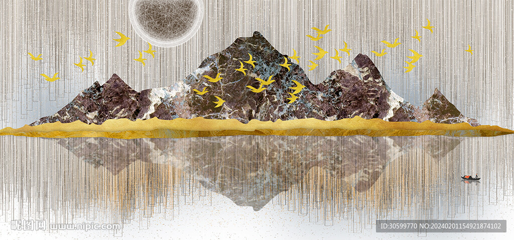 中式山水床头画